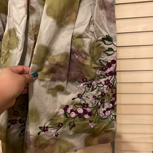 Floreat for Anthropologie Floral Embroidered Green Dress - Picture 8 of 14